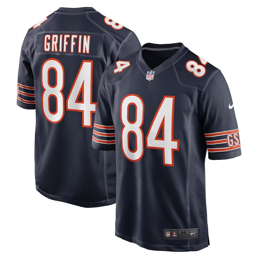 Men Chicago Bears 84 Ryan Griffin Nike Navy Game NFL Jersey
